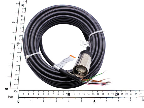 Steckverbinder · Connector and control cable, Kabellänge: 10 m, Polzahl: 12-polig, Typ: Circular connector with socket, Entry: Straight, Kabelart: Control cable, Material: TPE-U Demag Identnummer 26458284