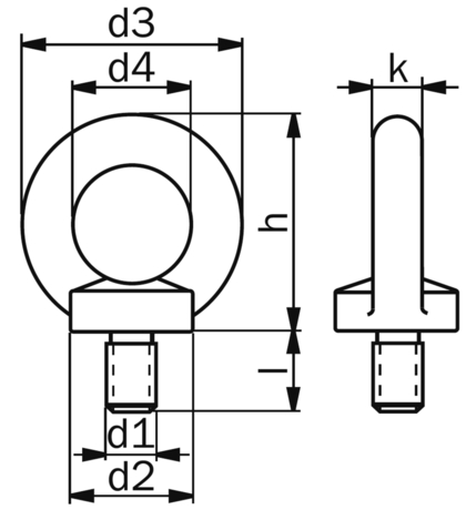 Ringschraube · Drop-forged, galvanised, load capacity: 1200/860 kg Demag Identnummer 31350499