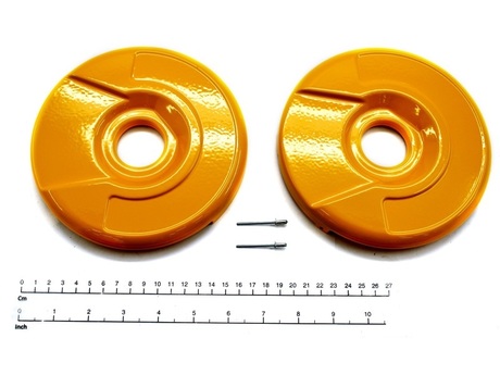 Abdeckplatte · Plate Typ: Circular Typ, Plate Durchmesser: 166 mm, Breite: 15 mm, Material: Stahl, Farbe Code: RAL 1028 Demag Identnummer 52000821