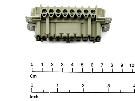 Einsatz (Aussenteil) · Polzahl: 16+PE, Typ: Female, Nenn Strom: 16A, 500V/IEC, 600V/UL/CSA, Screw terminal, For cubicle and plastic housing Demag Identnummer 52287830