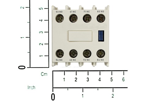 Hilfskontaktblock · Hilfskontakte: 2 NO + 2 NC, Nenn-Betriebs Strom: 10A, block mounting position: front, contactor relay range: Tesys Cad/D/F Demag Identnummer 52297553