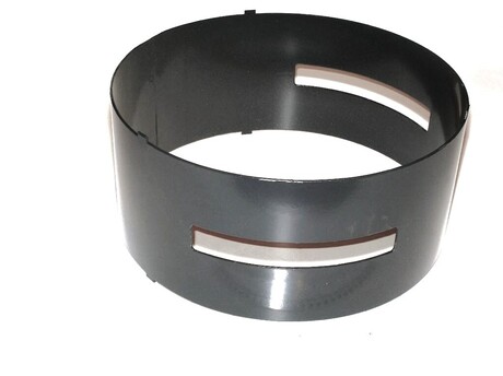Abdeckung · Cover for hook assembly, Durchmesser: 376 mm, Länge: 177 mm, Material: Stahl, Farbe Code: RAL 7021 Demag Identnummer 52298981
