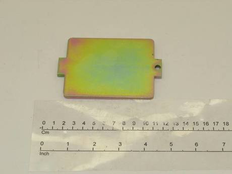 Abdeckplatte · Plate Typ: Rectangular Typ, Länge: 76 mm, Breite: 109 mm, Höhe: 5 mm, Material: Stahl, Farbe Code: RAL 7021 Demag Identnummer 52303620