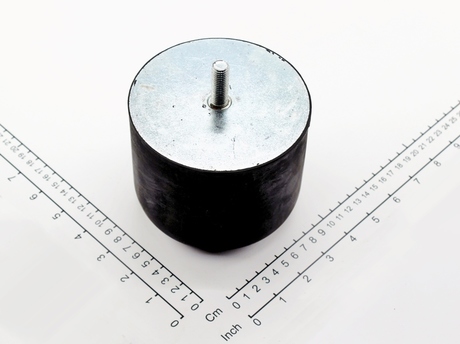 Gummipuffer · Material: Gummi, Durchmesser: 125mm, Länge: 105mm, Befestigungsart: Eckverbindung, M12, C = 34mm Demag Identnummer 52304481