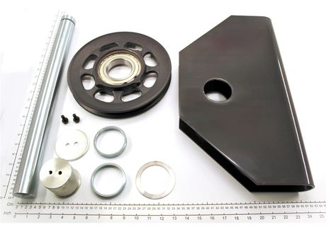 Träger; Umlenkrollenträger · For DVR 10, Set enthält shafts, Seil sheave and sheave support, Befestigungsblech, screws and washers Demag Identnummer 52305541