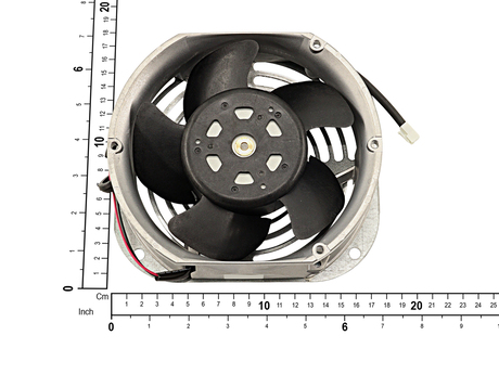 Lüfter · Inverter main fan 24VDC 150mm. Suitable for D2V015, D2V018, D2V022 (F-series 380-500VAC FR6) OR D2V002, D2V003, D2V004, D2V005, D2V007, D2V011, D2V015, D2V018, D2V022 (K-series 525-690VAC FR6) Demag Identnummer 52371615