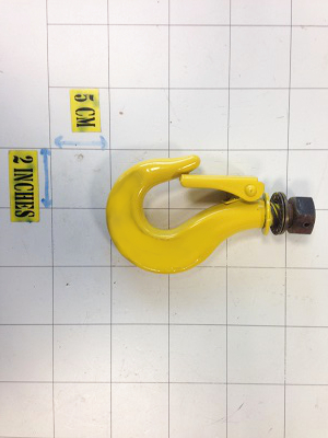 Haken-Baugruppe · Lower hook for 10 hoists, Number of Falls: 1, Kette Wire Durchmesser: 7 mm, Farbe Code: 1021, Material: Stahl Demag Identnummer 53109460