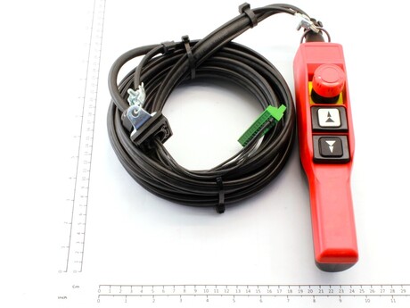 Hängesteuerung mit Kabel · 2 HS+ES Kabellänge 2,2 M Rot Demag Identnummer 53110038