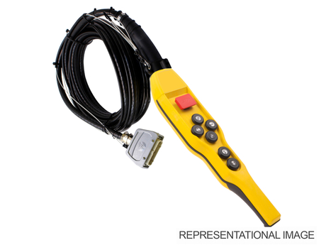 Hängesteuerung mit Kabel · DSB, Farbe: Yellow, 6-button, Kabellänge: 2,3 m, DIN symbols, 24-pin plug, Standard connection, Inform brand to purchasing Demag Identnummer 71267958