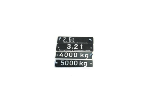 Traglastschildset P/DH Demag Identnummer 71392233