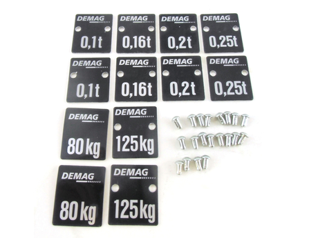 Traglastschildset DC1/2 Pro Demag Identnummer 71724033