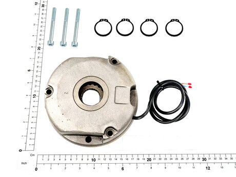 Bremsenset · NM38741DNR2, Geeignet für Motoren: MBV 132 B 12/2; MBV 132 C 12/2, Versorgungsspannung / Bremsspulenspannung: NR2=> 380-460V/180V, Bremsmoment: 100 Nm, Inkl. Nabe: Ja, Inkl. Schrauben: Ja Demag Identnummer 75187333