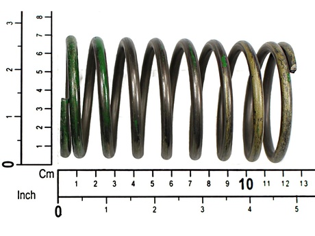 Druckfeder · Wire Durchmesser: 5,3 mm, Außendurchmesser: 59,6 mm, Axial Länge: 114 mm, Material: Stahl, GB-GN, D: 5,30 mm, Dm: 54,30 mm, L0:114, F= 358 N Demag Identnummer 7977784