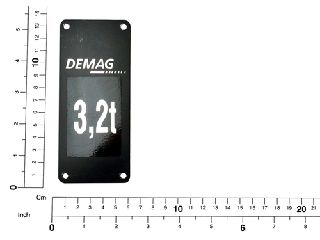 Traglastschild 57x 131-3.2 T AL Demag Identnummer 82983644
