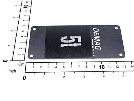 Traglastschild 57x 131-5 T AL Demag Identnummer 82983844