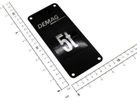 Traglastschild · 72x 168-5 T AL Demag Identnummer 82984144