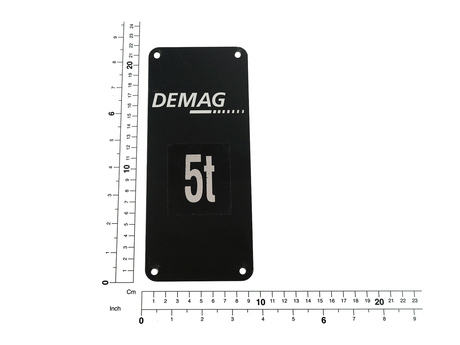 Traglastschild · 92x 217-5 T AL Demag Identnummer 82986044