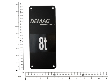 Traglastschild 92x 217-8 T AL Demag Identnummer 82986644