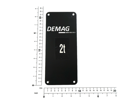 Traglastschild · 92x 217-2 T AL Demag Identnummer 82987044