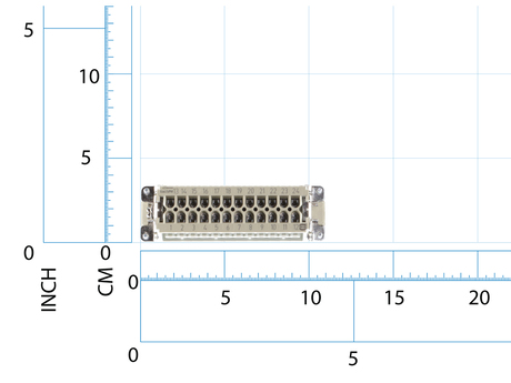 Einsatz (Aussenteil) · Polzahl: 24+PE, Typ: Female, Nenn Strom: 16A, 500V/IEC, 600V/UL/CSA, Screw terminal with wire protection, Pin numbering 1 - 24 Demag Identnummer 86903844