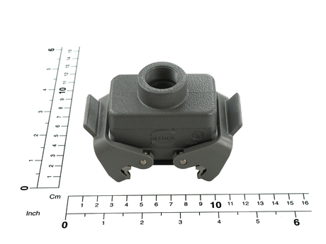Steckergehäuse · Polzahl: 10-polig, Hood low, Double locking with 2 levers, Top entry 1 x PG16 Demag Identnummer 87215544