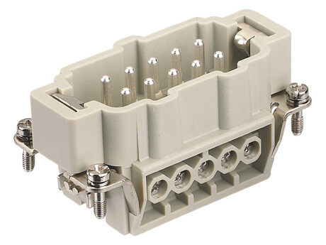 Einsatz (Innenteil) · Polzahl: 10+PE, Typ: Male, Nenn Strom: 16A, 500V/IEC, 600V/UL/CSA, Screw terminal with wire protection Demag Identnummer 87267644