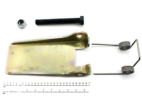 Hakenmaulsicherung · Länge: 240mm, Breite: 120mm, Stärke: 5mm, Schraubengröße: M20, Einzelhakengröße: RSN32, RFN32, Doppelhakengröße: RSN40, RFN40, DIN15401 RSN 32 / DIN15402 RSN 40 Demag Identnummer D0002341