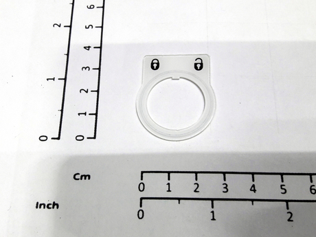 Hängesteuerungstypenschild · DSB label plate, Lock-Unlock, Used with key switch Demag Identnummer D0003519