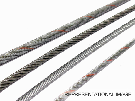 Drahtseil · Durchmesser: 7 mm, Schlagart und -richtung: rechtsgängig, Kreuzschlag Lay, Minimum Breaking Load: 40.600 kN, Material: Stahl Demag Identnummer D0004356