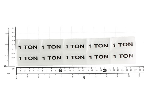 Aufkleber · Satz aus 10 pieces, Sticker Text: "1 Ton" Demag Identnummer D0004539