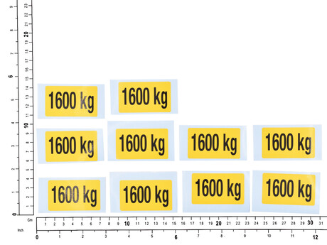 Aufklebersatz · Größe: 58x34 mm, 1600 kg, For DBC 10 Hoists Demag Identnummer D0004638