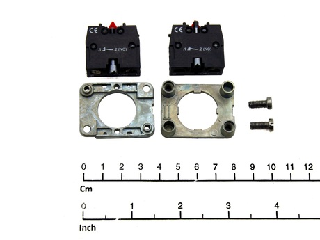 Kontaktblock · Hauptkontakte: 2 NC, Xacb, Front mounting, Slow-break, Spring return, For control circuits, UL/CSA/IEC Demag Identnummer D0004691