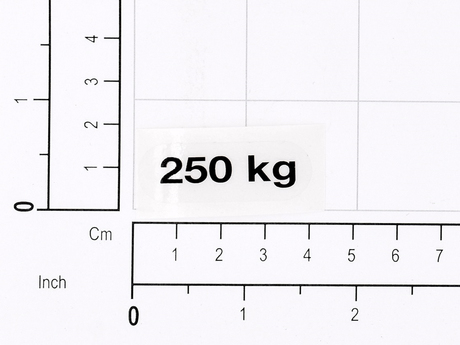 Aufklebersatz · Satz aus 10 pieces, Sticker Text: "250 kg", Hook 1 fall Demag Identnummer D0004772