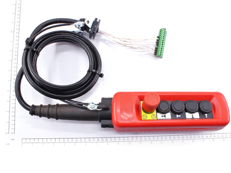 Hängesteuerung mit Kabel 2 HS+2 CT+ES Kabellänge 2,2 M Rot Demag Identnummer D0004877