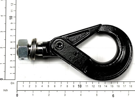 Haken-Baugruppe · Crochet auto/automatic hook, Number of Falls: 1, Kette Wire Durchmesser: 7 mm, Farbe Code: 7021, Oberflächenbehandlung: Painted Demag Identnummer D0004913