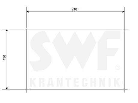 Aufkleber · Aufkleberbeschriftung: „SWF Krantechnik“-Logo, Aufkleberbreite: 210 mm, Aufkleberhöhe: 130 mm, Textfarbe: Weiß Demag Identnummer D0006438