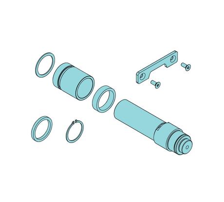 Wellensatz · Seil sheave shaft + bushings set, R051 for both Seil types Demag Identnummer D0006920