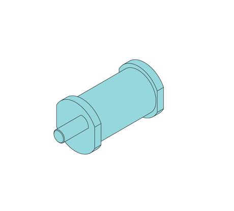 Pufferverlängerung · For DVR 3, Durchmesser: 40 mm, Länge: 65 mm, Farbe Code: RAL 7021 Demag Identnummer D0007144